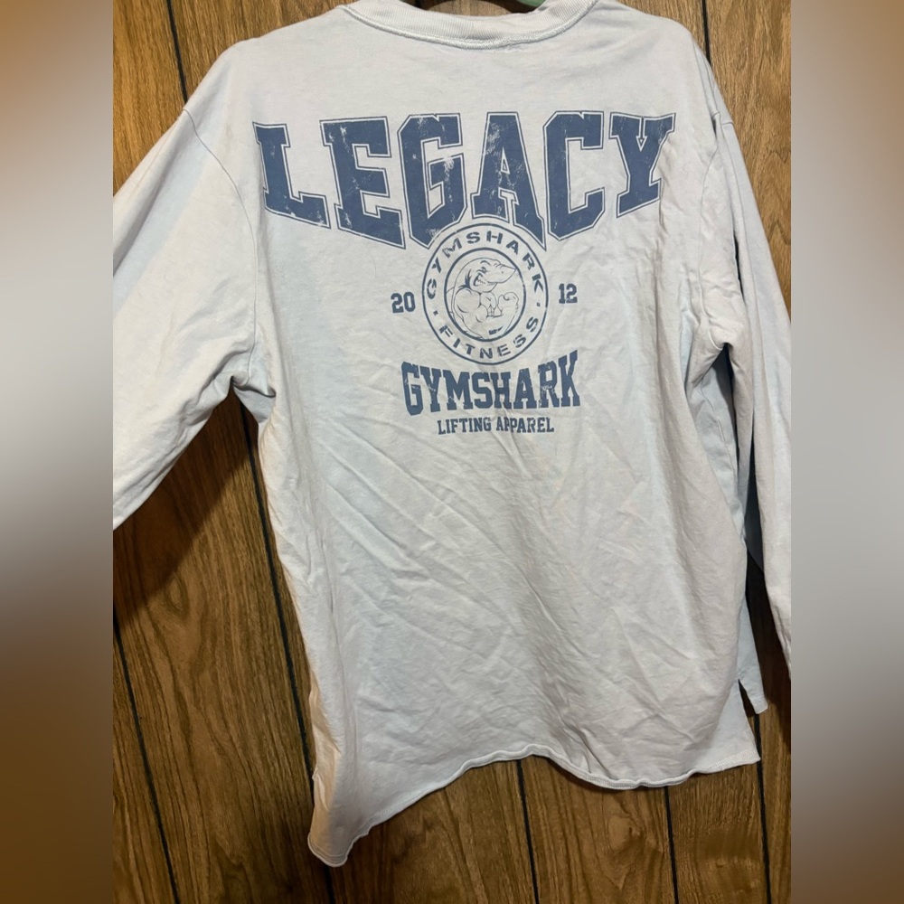 Gymshark Legacy Long Sleeve Top in Fresh Blue- oversized fit sz L - Picture 10 of 11